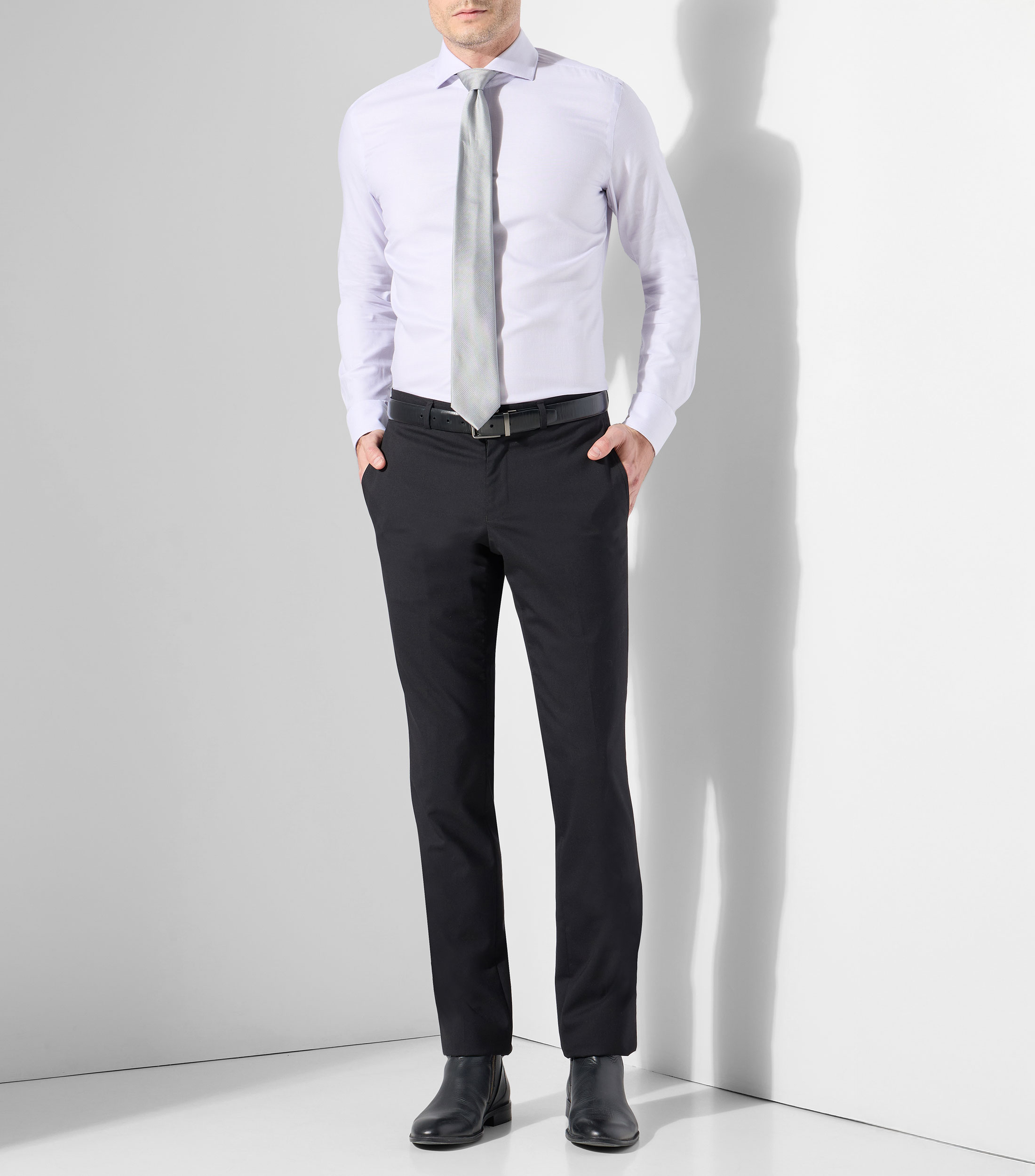 Camisa regular en dobby de algodón elástico de planchado fácil Hombre